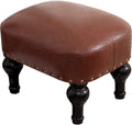 Vintage Leather Upholstered Foot Stool