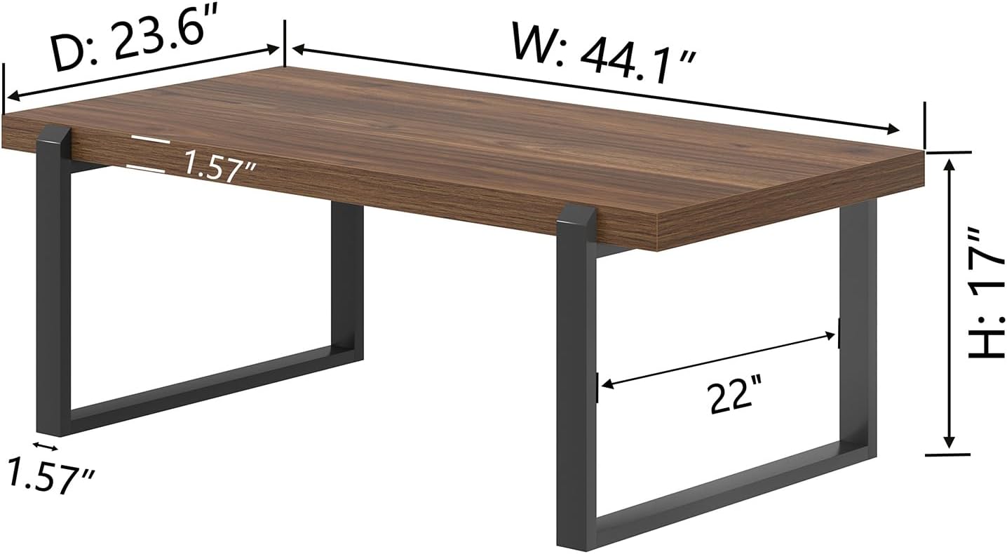 Rustic Wood Metal Coffee Table