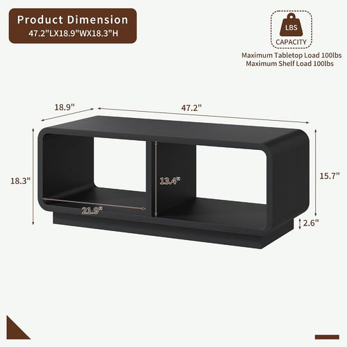 2-Tier LED Storage Coffee Table