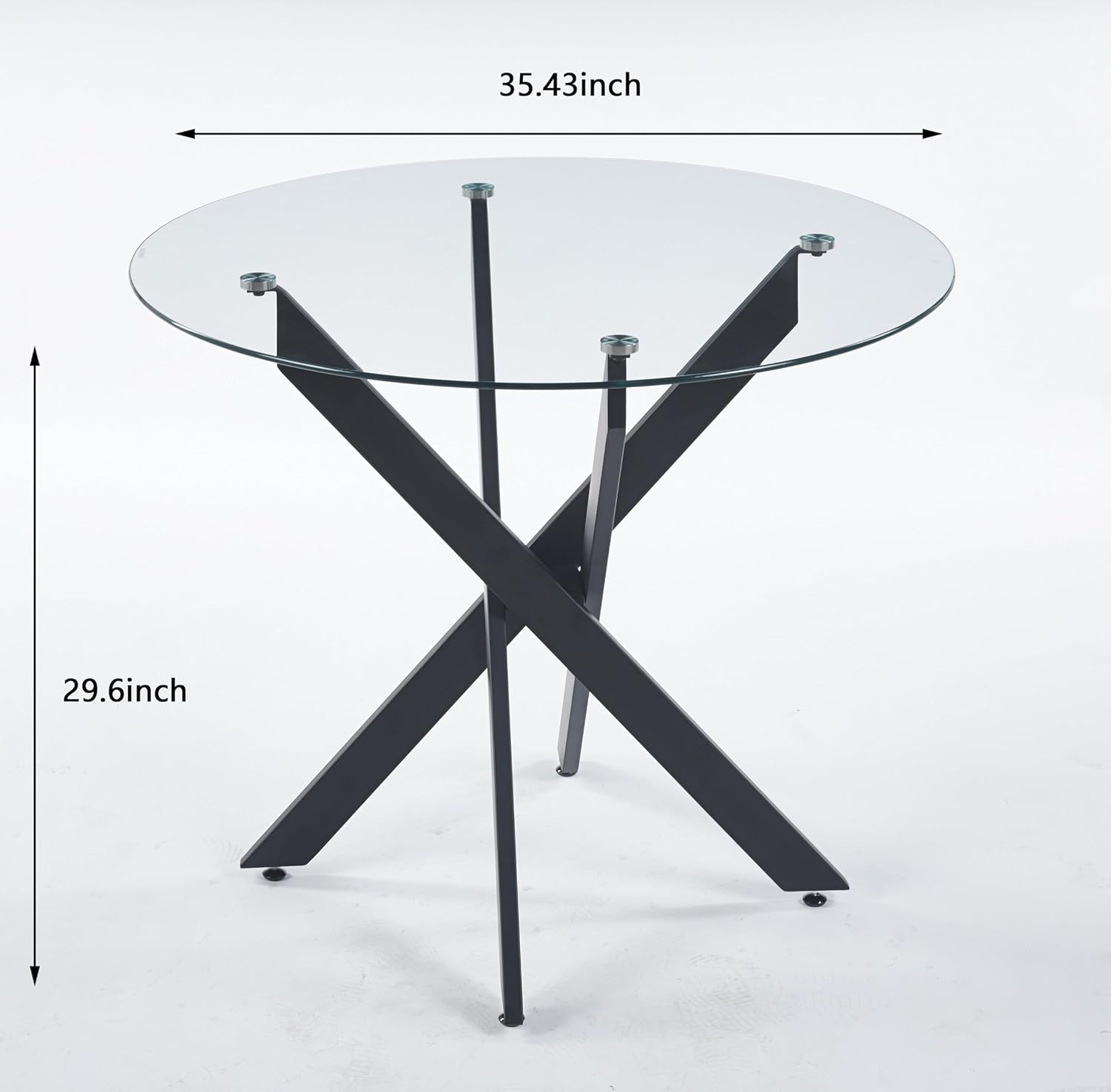 Round Glass Metal Leg Dining Table