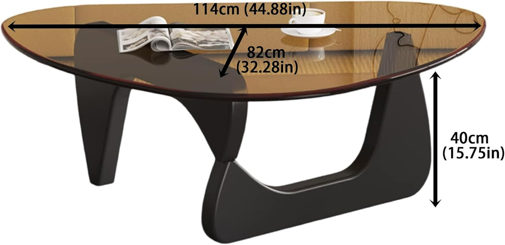 Abstract Round Glass Coffee Table