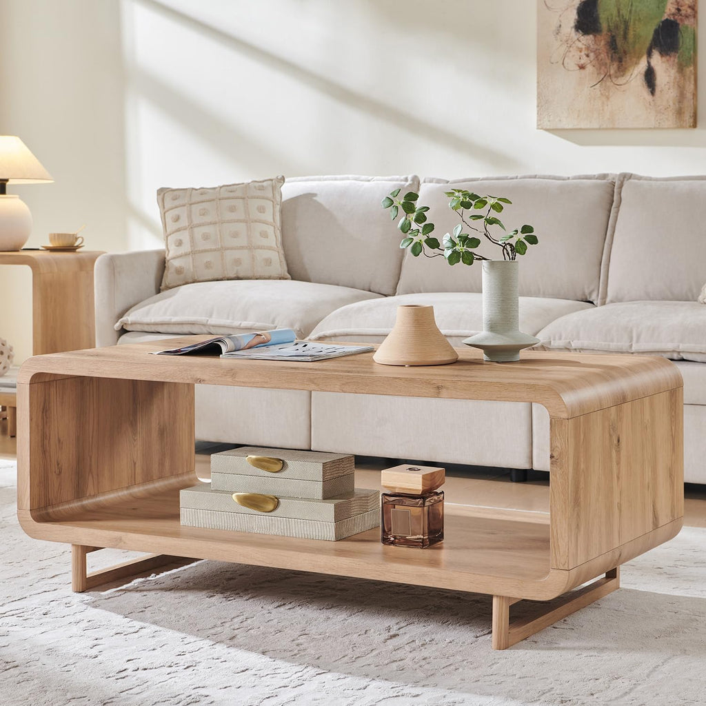 2-Tier Oak Storage Coffee Table