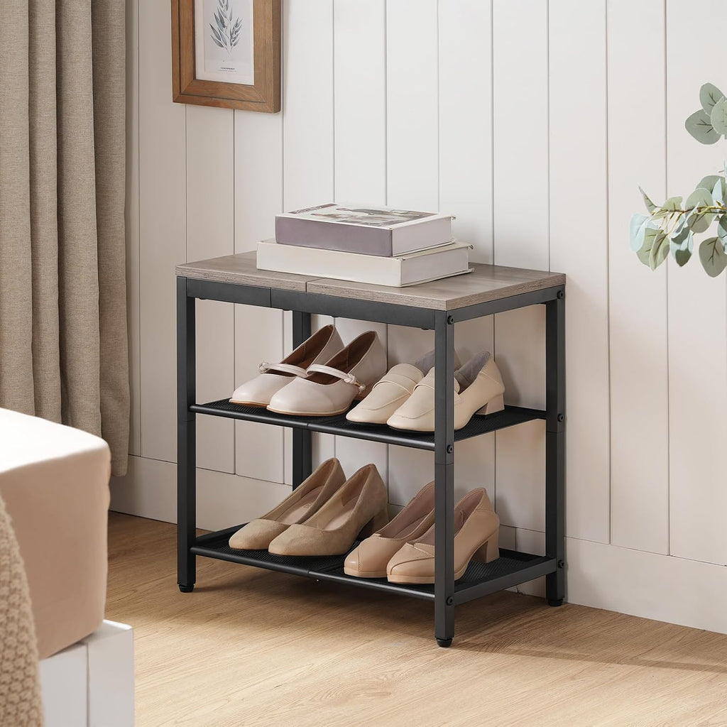 3-Tier Mesh Industrial Shoe Bench