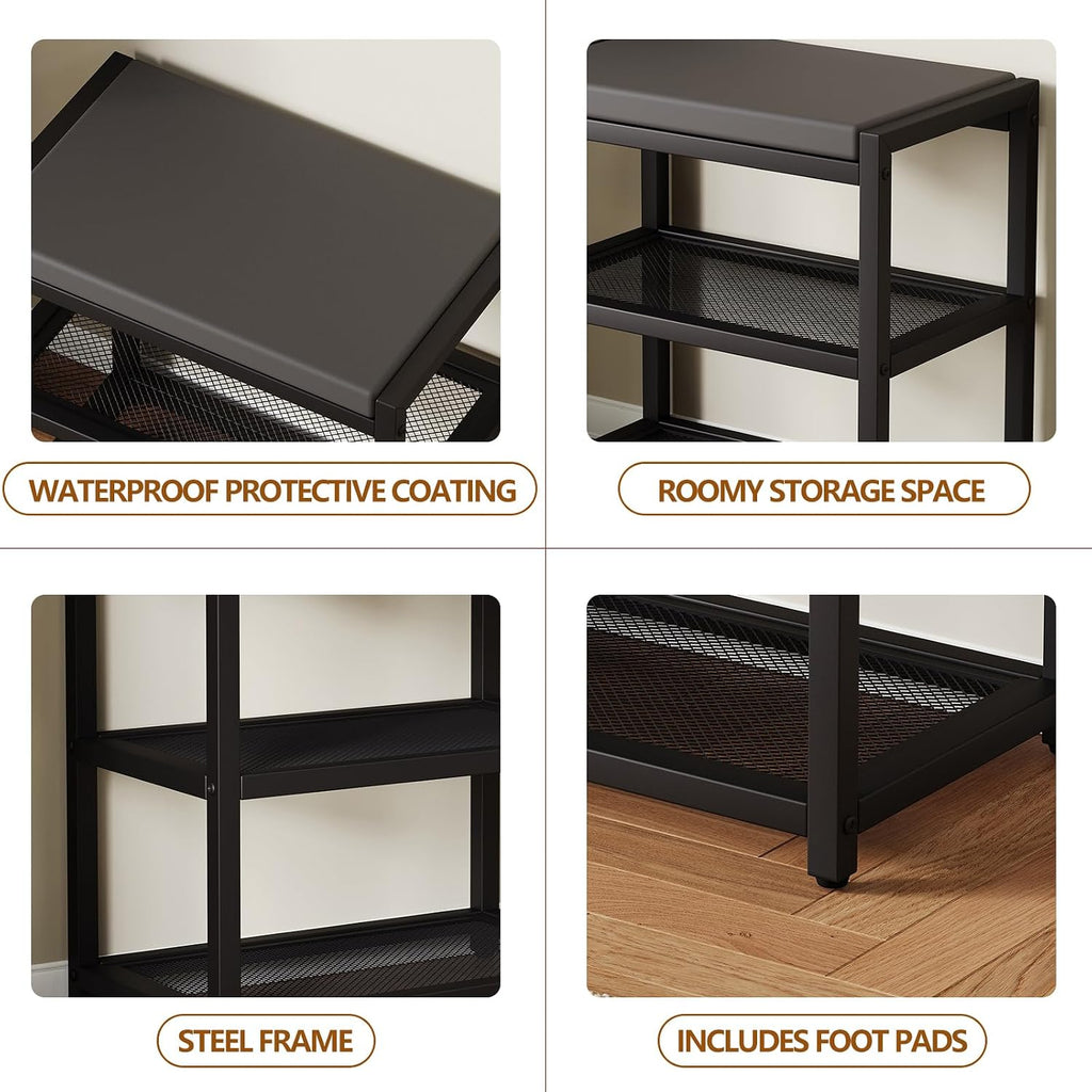 Cushioned Compact Entryway Shoe Bench