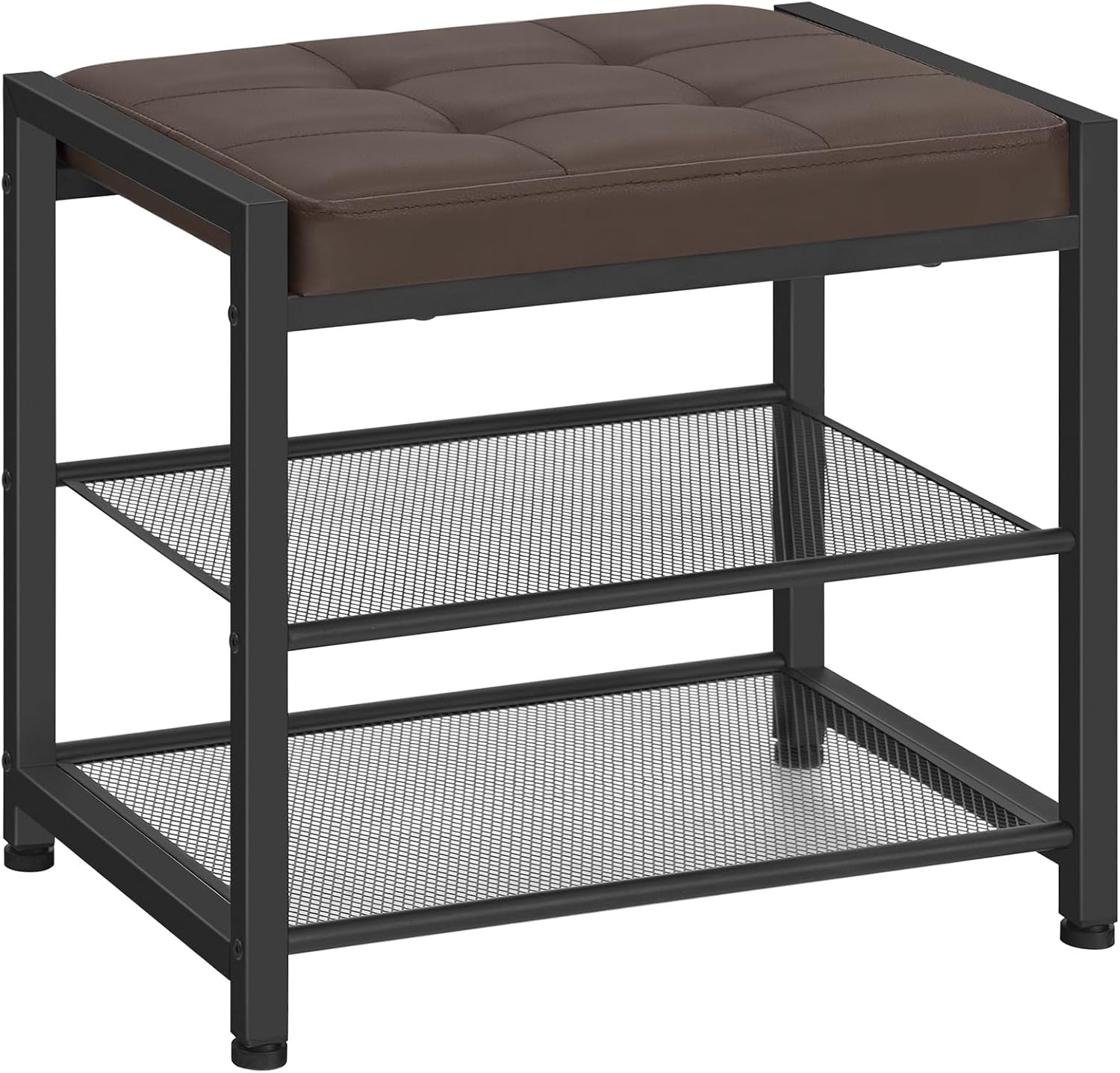 3-Tier PU Cushion Metal Shoe Bench