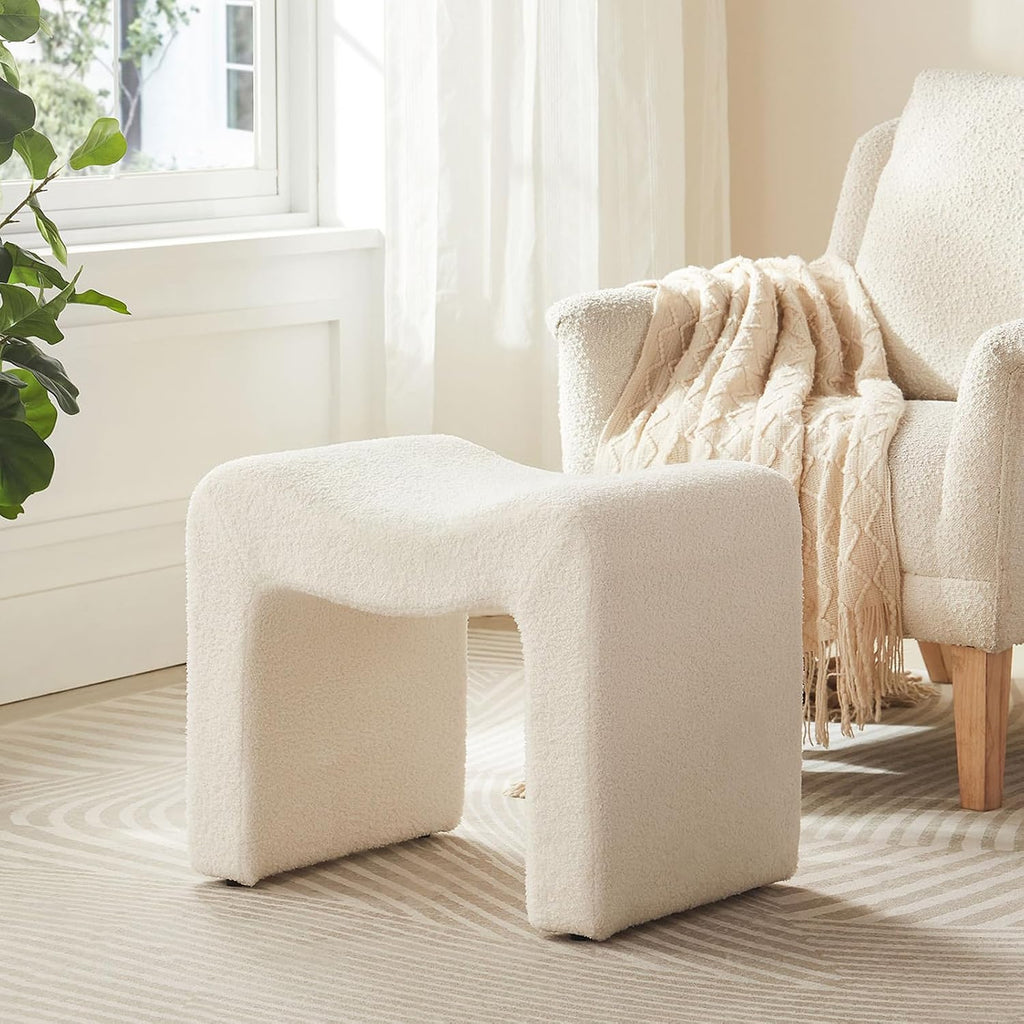 Velvet Backless Vanity Ottoman Stool
