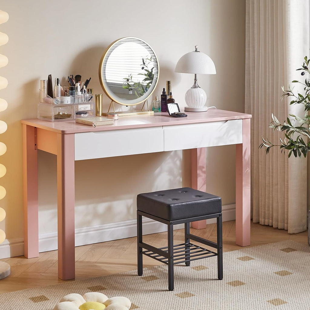 PU Square Multi-Storage Vanity Stool