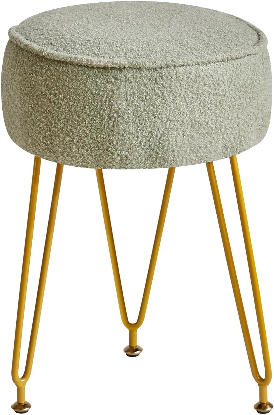 Teddy Velvet Vanity Ottoman Stool