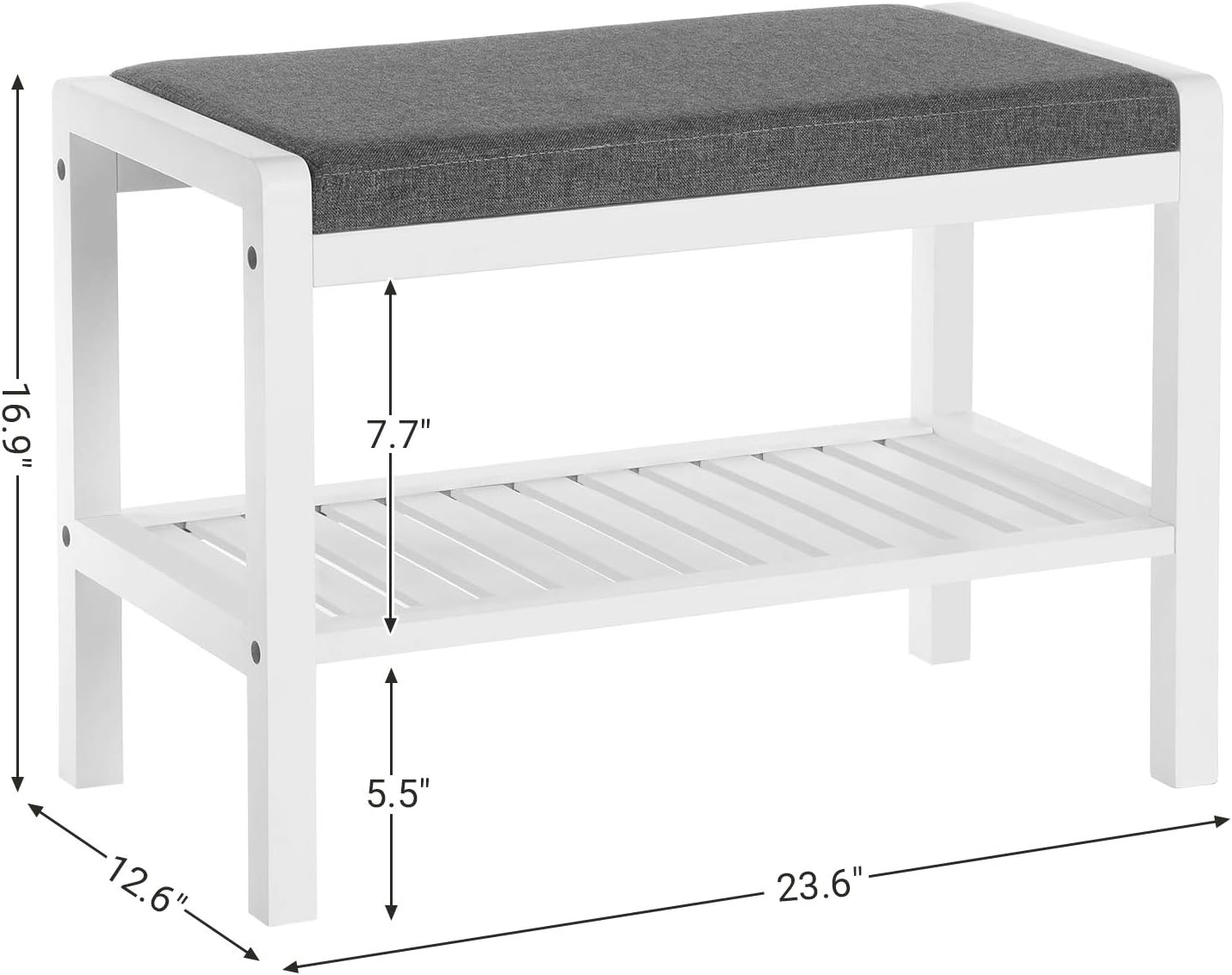 Padded Seat Storage Entryway Shoe Bench