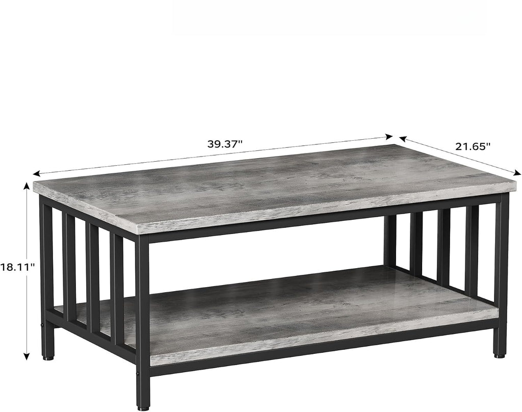 2-Tier Farmhouse Storage Coffee Table