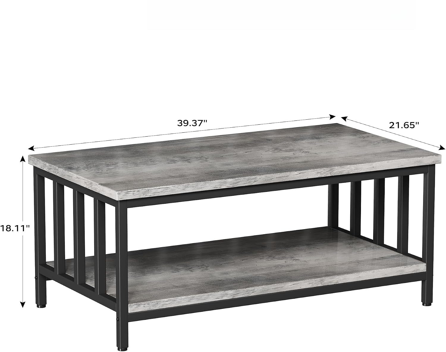 2-Tier Farmhouse Storage Coffee Table