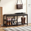Iron Padded Entryway Shoe Bench Rack