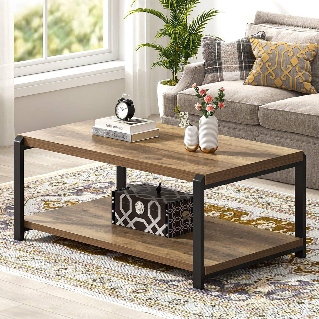 Storage Wood Metal Coffee Table