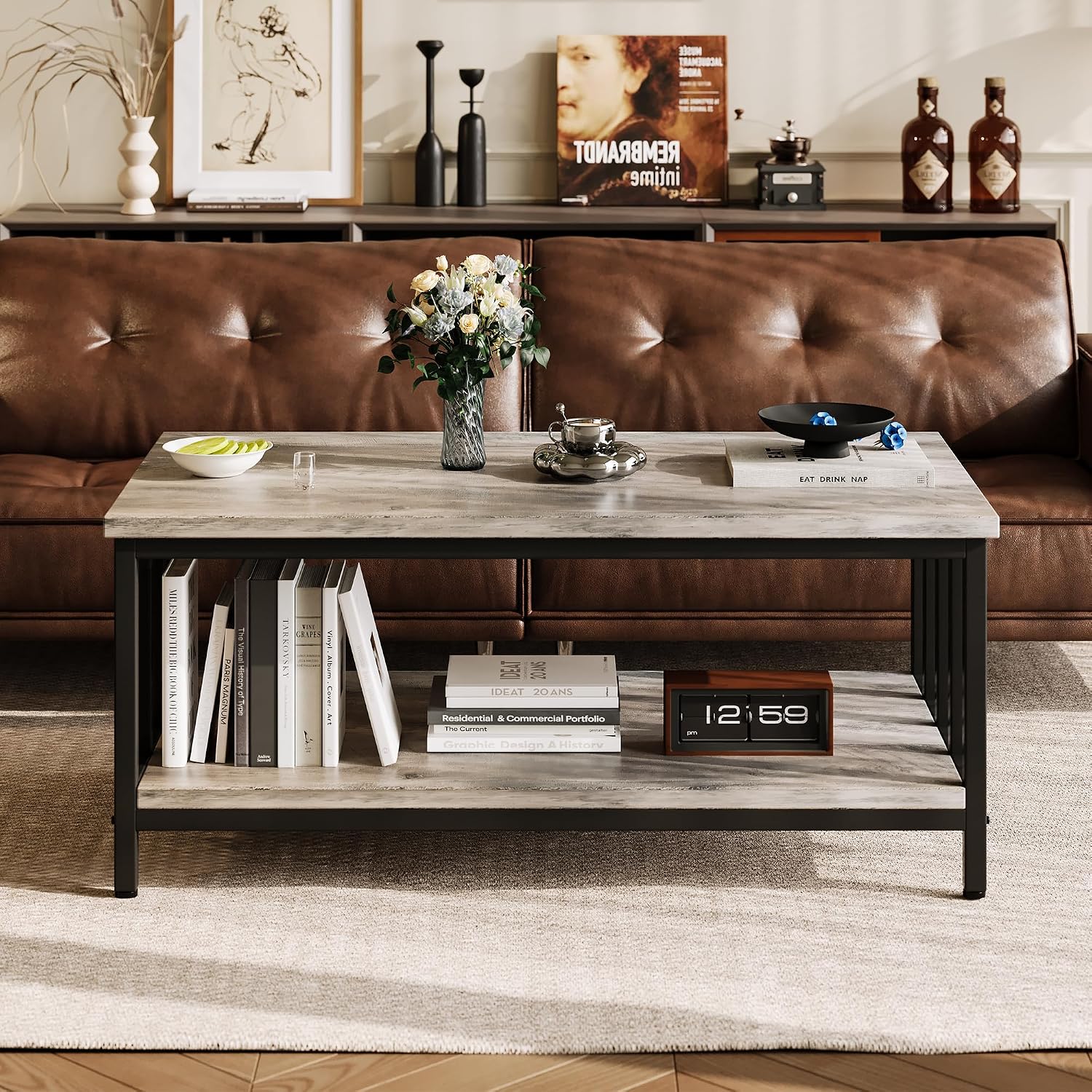 2-Tier Farmhouse Storage Coffee Table