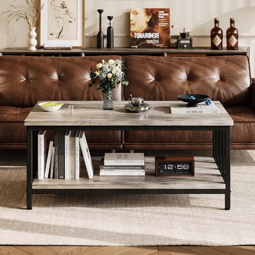 2-Tier Farmhouse Storage Coffee Table
