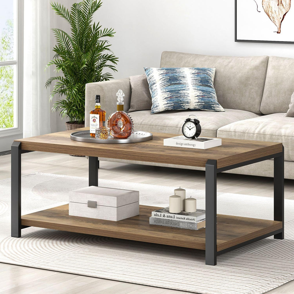 Storage Wood Metal Coffee Table