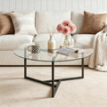 Round Glass Triangle Frame Coffee Table