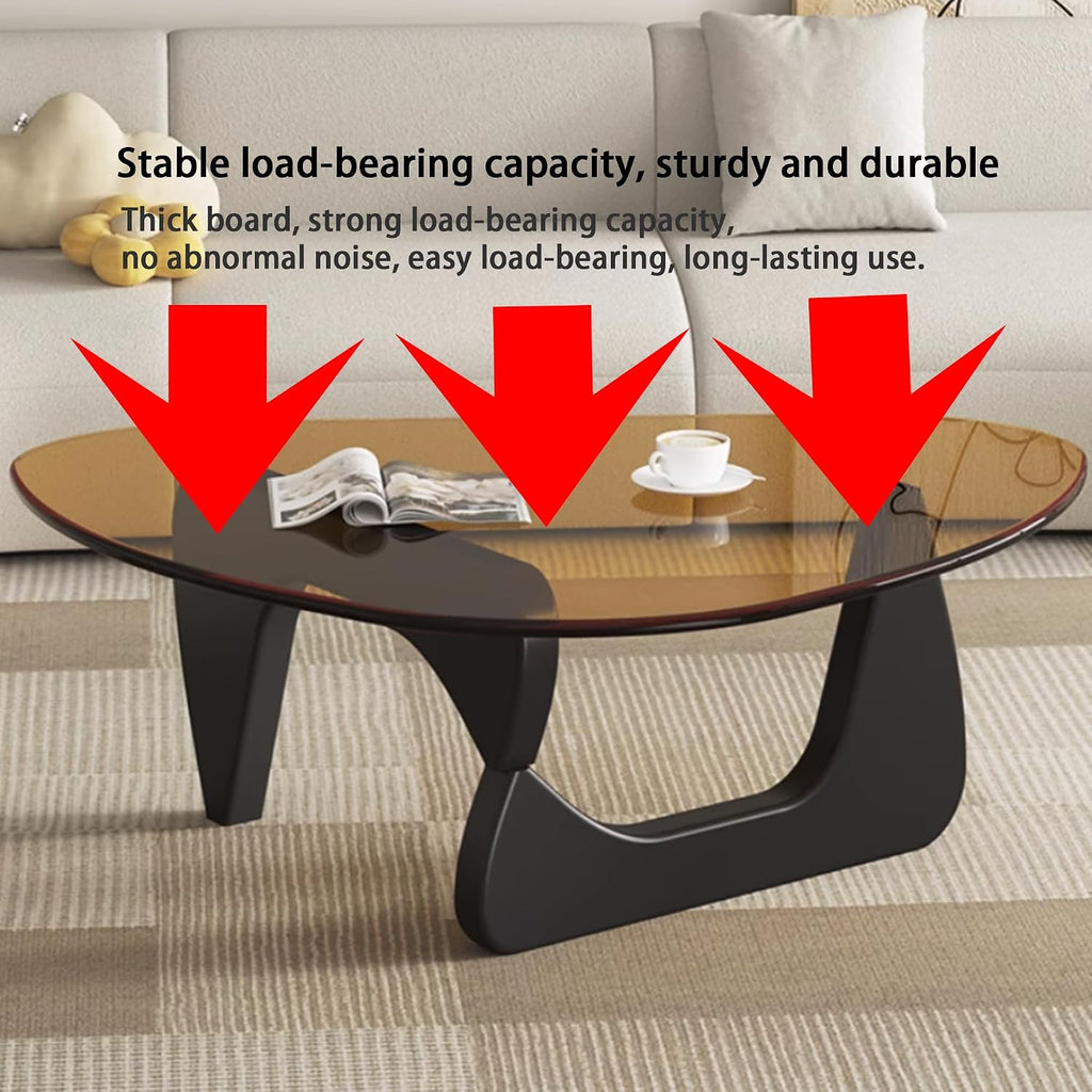 Abstract Round Glass Coffee Table