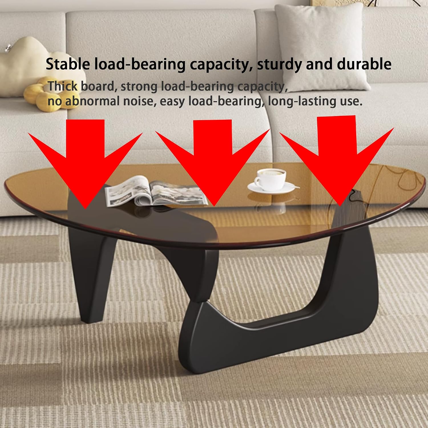Abstract Round Glass Coffee Table