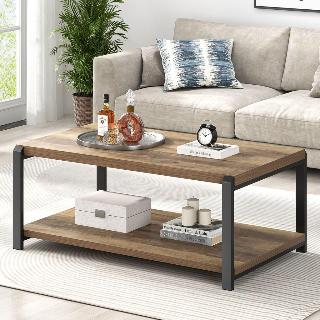 Storage Wood Metal Coffee Table