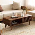 Mid-Century Walnut Storage Coffee Table