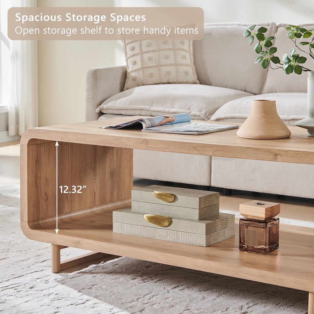 2-Tier Oak Storage Coffee Table