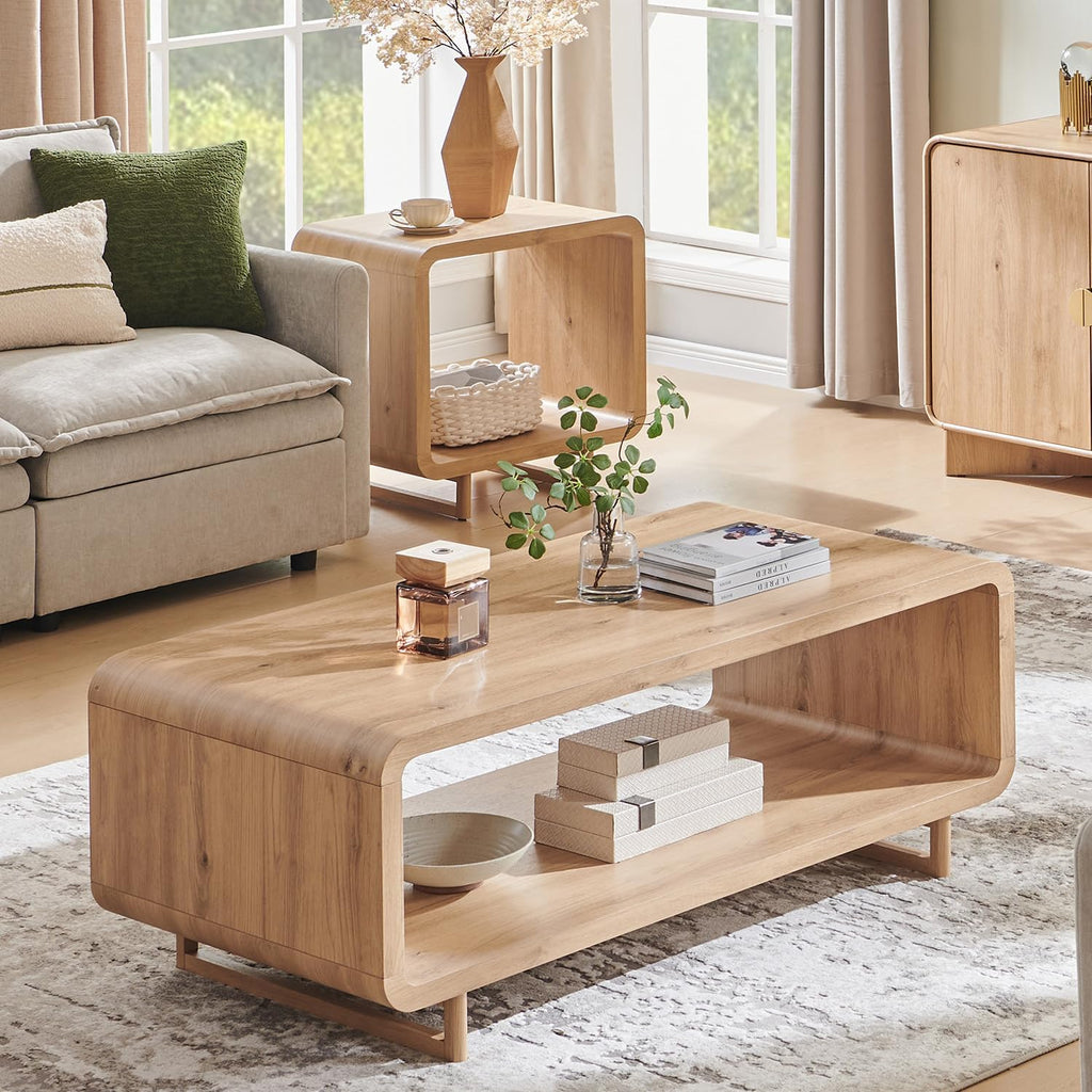 2-Tier Oak Storage Coffee Table