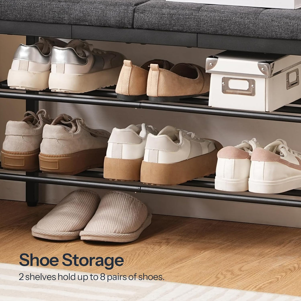 Cushioned Entryway Shoe Storage Bench