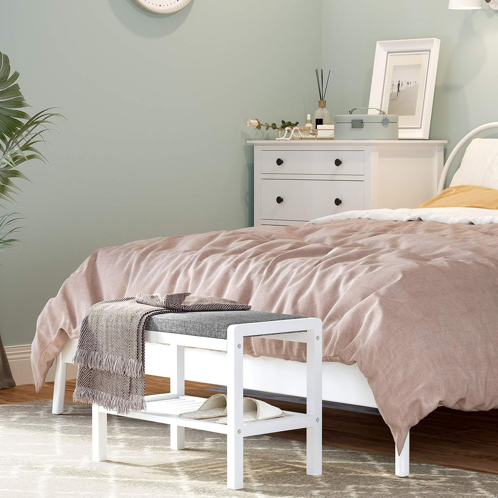 Padded Seat Storage Entryway Shoe Bench