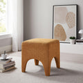 Boucle Square Upholstered Ottoman Stool