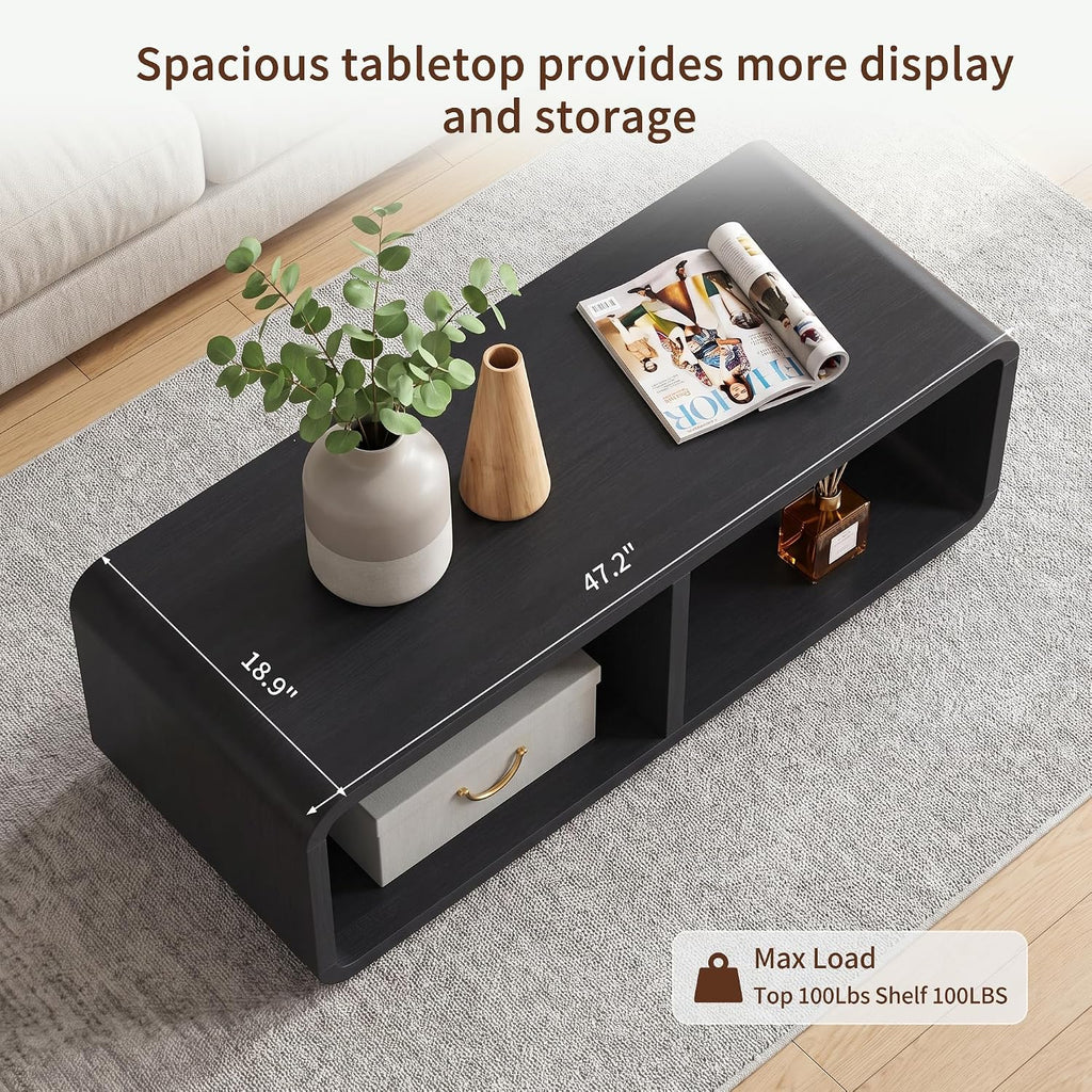 2-Tier LED Storage Coffee Table
