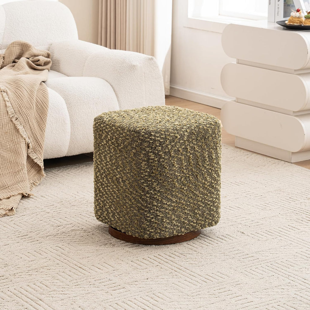 Swivel Upholstered Vanity Ottoman Stool