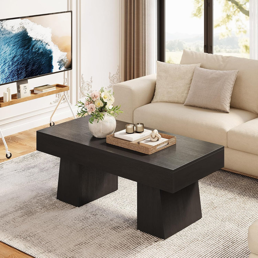 Mid-Century Walnut Storage Coffee Table