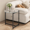Round Glass Metal Frame Side Table