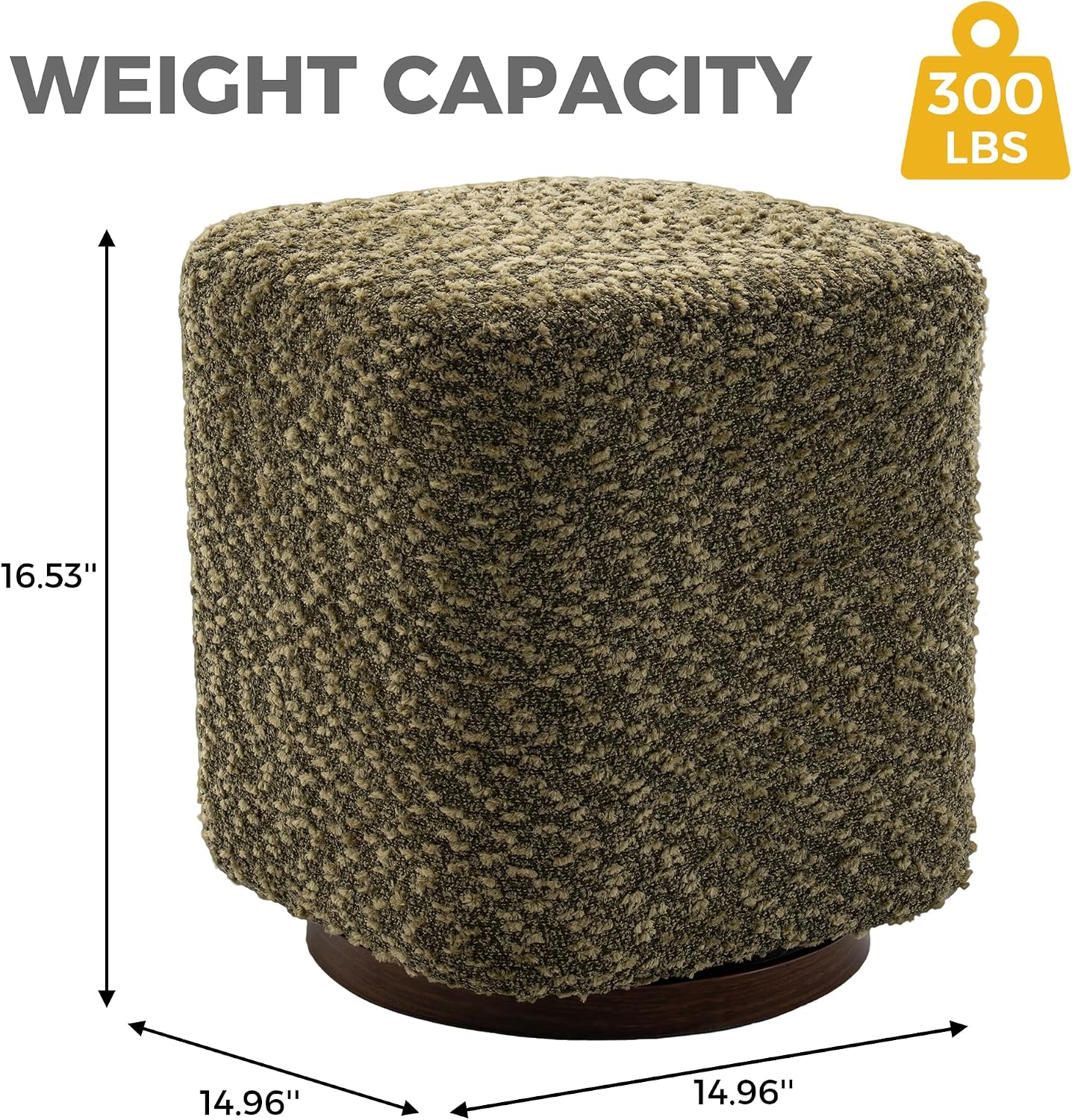 Swivel Upholstered Vanity Ottoman Stool