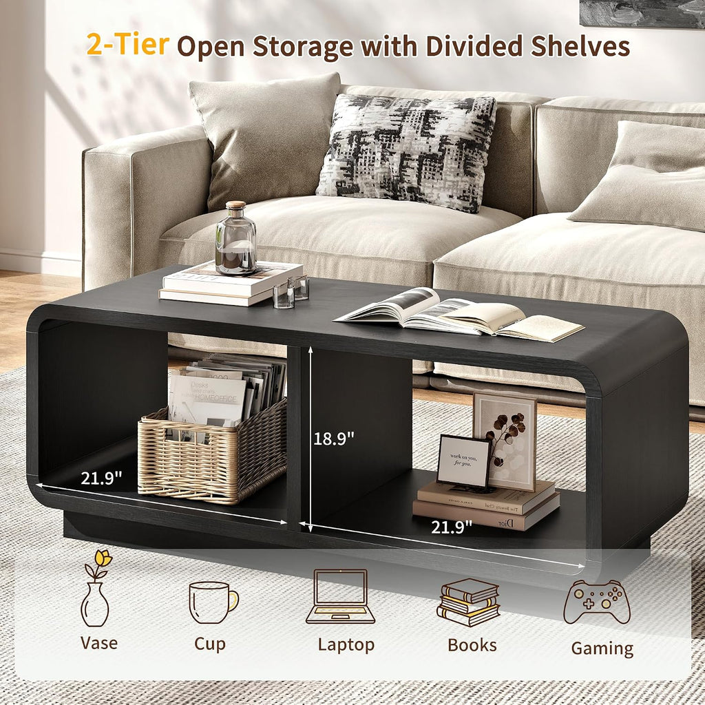 2-Tier LED Storage Coffee Table